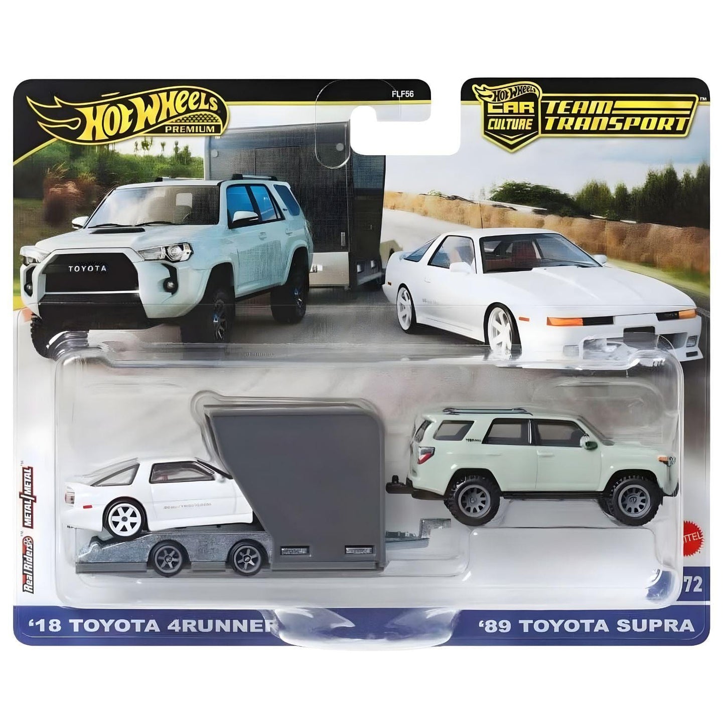 Apresentamos Hot Wheels Team Transport 18 Toyota 4Runner + Toyota Supra 89 com o SKU 771861825 recomendado para + 3 anos