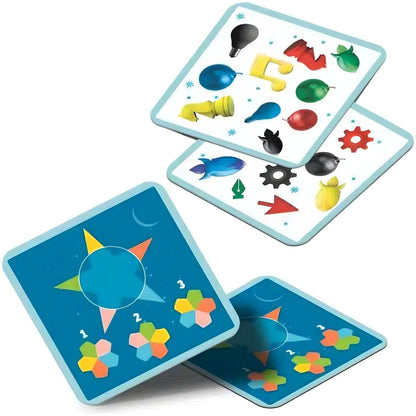 Cartas de desafio do Jogo Cortex Challenge 2 com símbolos e cores