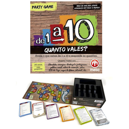 Jogo de cartas de 1 a 10