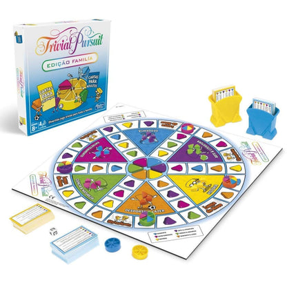 Trivial Pursuit Edição Família com caixa, tabuleiro e componentes