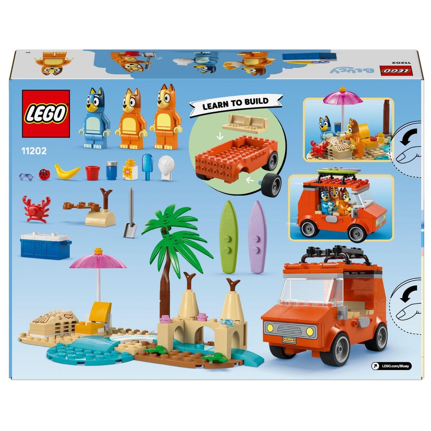 Apresentamos Lego Bluey - Viagem de Carro à Praia com a Bluey e a Família com o SKU 661120225 recomendado para + 4 anos