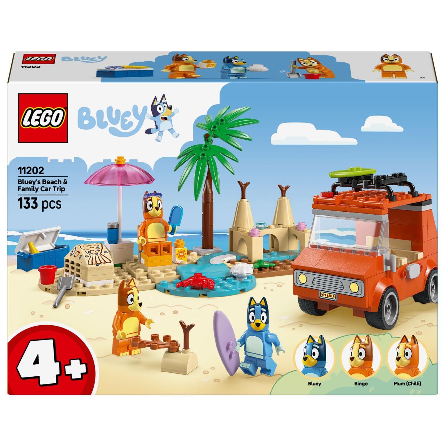 Apresentamos Lego Bluey - Viagem de Carro à Praia com a Bluey e a Família com o SKU 661120225 recomendado para + 4 anos