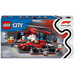 Apresentamos Lego City Boxe de F1 e Equipa da Boxe com Carro da Ferrari com o SKU 666044325 recomendado para + 6 anos