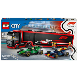 Apresentamos Lego City Camião de F1 com Carros de F1® RB20 e AMR24 com o SKU 666044525 recomendado para + 8 anos