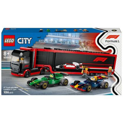 Apresentamos Lego City Camião de F1 com Carros de F1® RB20 e AMR24 com o SKU 666044525 recomendado para + 8 anos