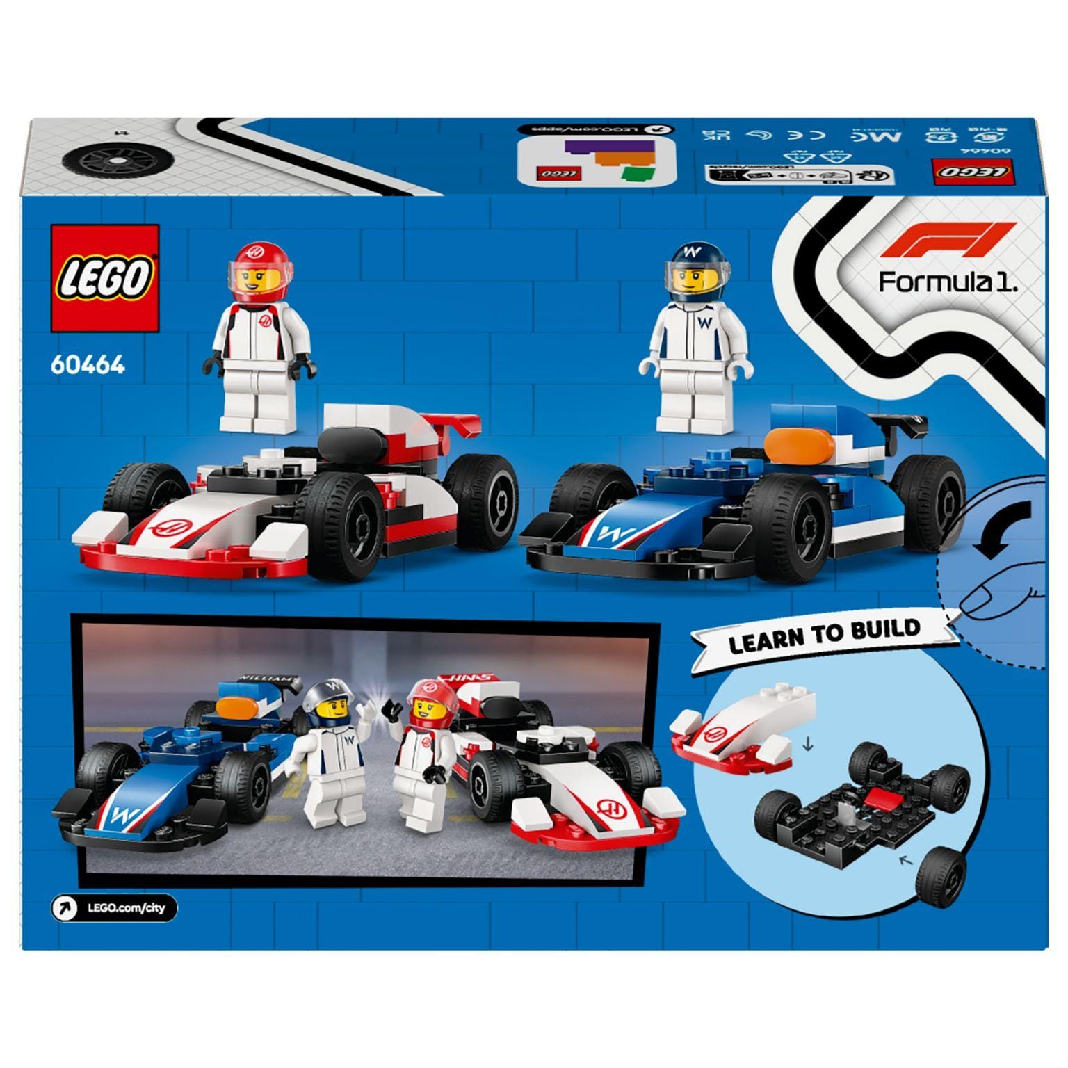 Apresentamos Lego City Carros de Corrida F1 da Williams Racing e Haas F1 com o SKU 666046425 recomendado para + 4 anos
