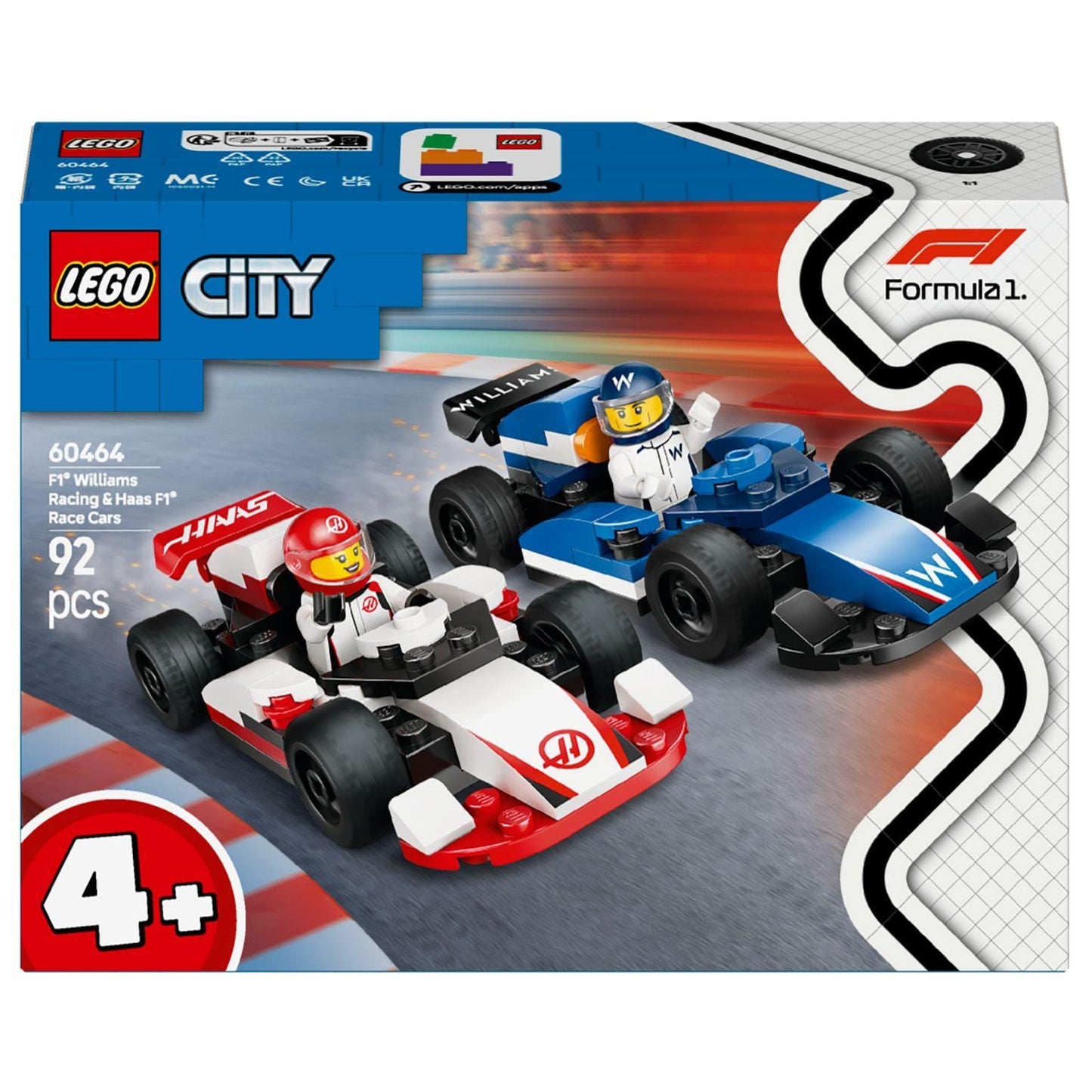 Apresentamos Lego City Carros de Corrida F1 da Williams Racing e Haas F1 com o SKU 666046425 recomendado para + 4 anos