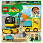 Apresentamos Lego Duplo Camião e Escavadora de Lagartas com o SKU 661093125 recomendado para + 2 anos