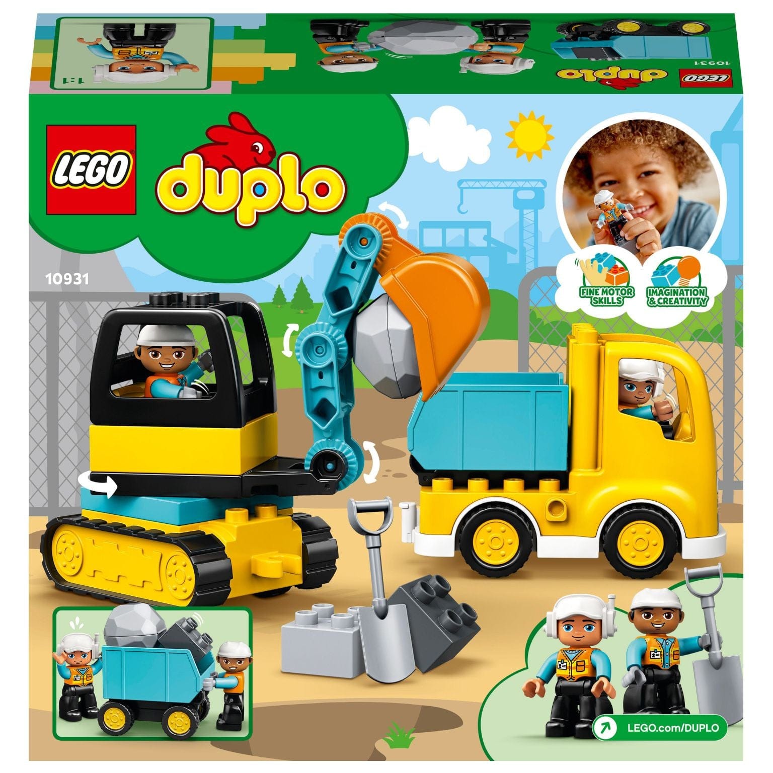 Apresentamos Lego Duplo Camião e Escavadora de Lagartas com o SKU 661093125 recomendado para + 2 anos