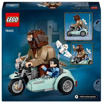 Parte de trás da caixa LEGO Harry Potter Passeio de Mota de Hagrid e Harry