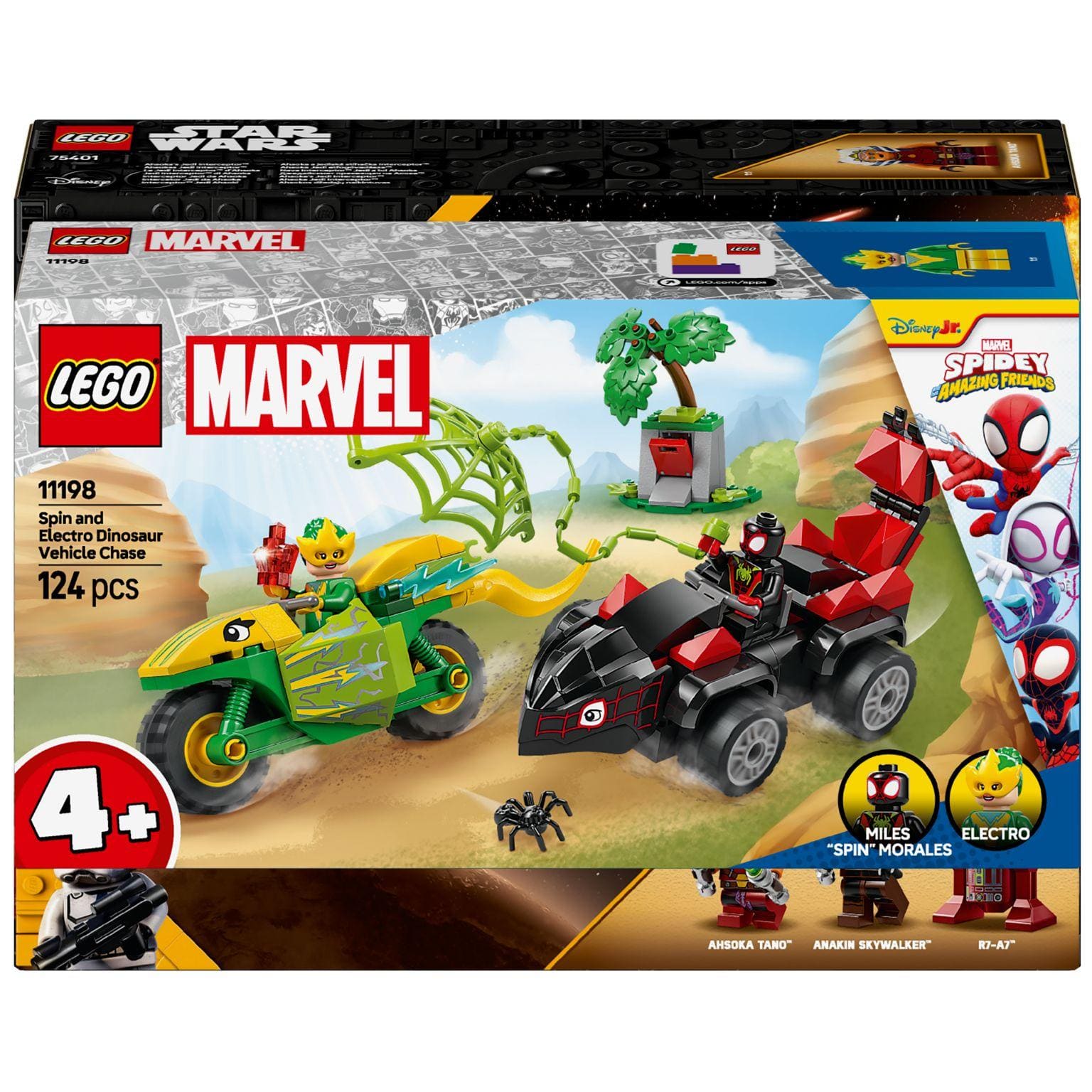 Apresentamos Lego Marvel - Spin e Electro – Perseguição em Veículos Dinossauros com o SKU 661119825 recomendado para + 4 anos