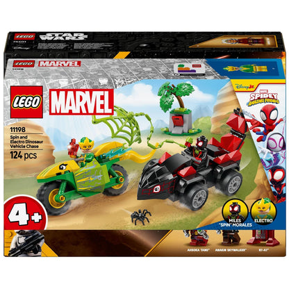 LEGO Marvel - Spin e Electro – Perseguição em Veículos Dinossauros