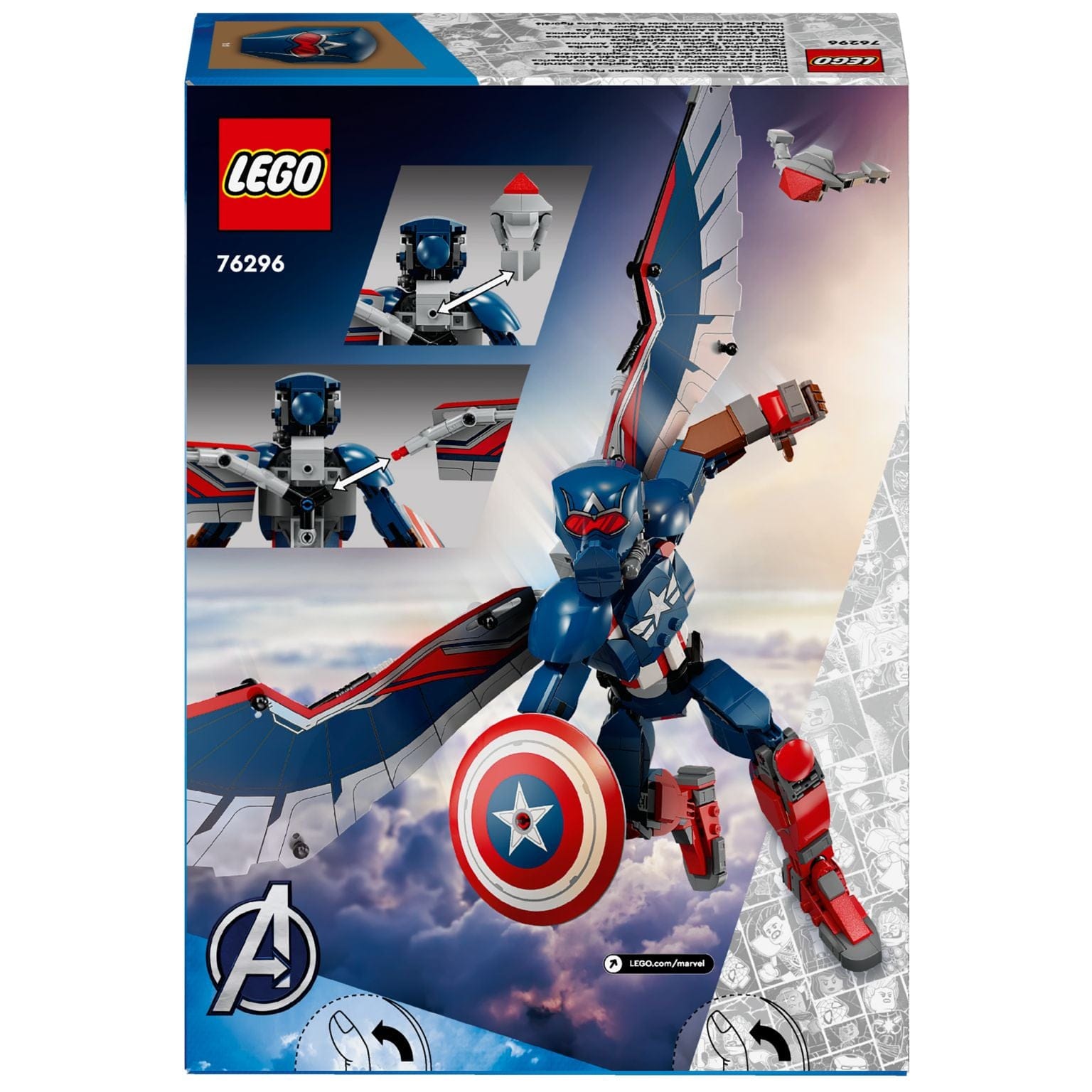 Apresentamos Lego Marvel Novo Capitão América com o SKU 667629625 recomendado para + 8 anos