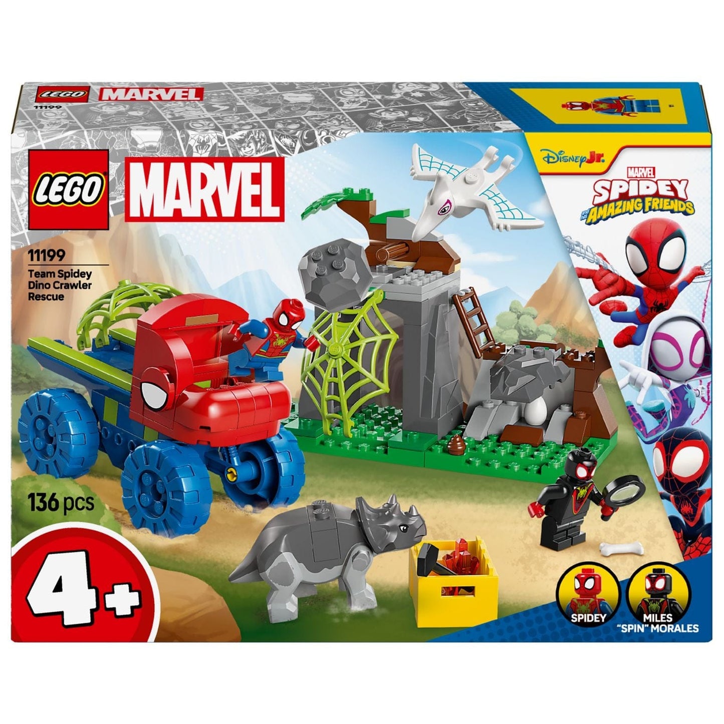 Apresentamos Lego Marvel - Equipa Spidey – Resgate com Veículo Dinossauro Todo-o-Terreno com o SKU 661119925 recomendado para + 4 anos
