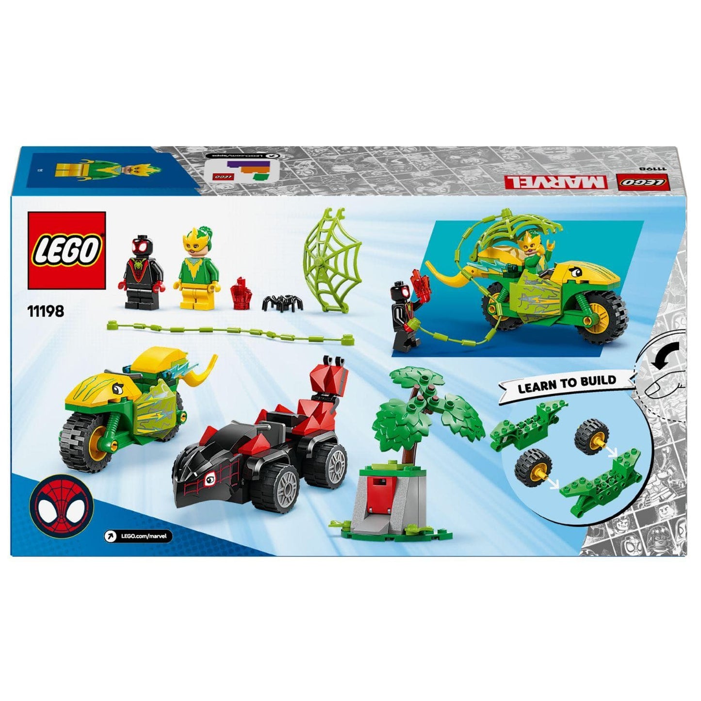 Apresentamos Lego Marvel - Spin e Electro – Perseguição em Veículos Dinossauros com o SKU 661119825 recomendado para + 4 anos