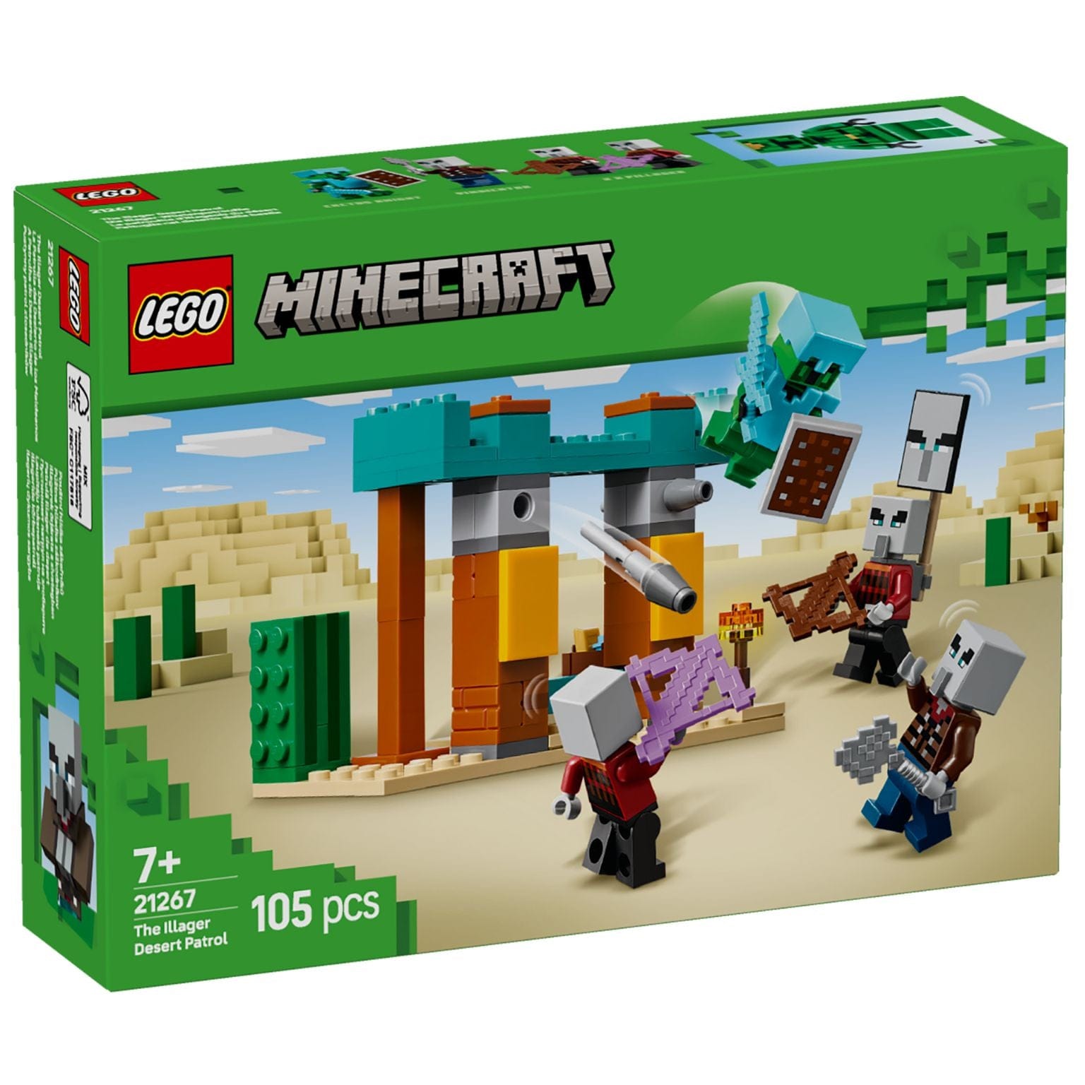 Apresentamos Lego Minecraft - A Patrulha do Deserto Illager com o SKU 662126725 recomendado para + 7 anos
