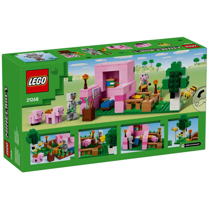Parte de trás da caixa LEGO Minecraft A Casa do Porco Bebé