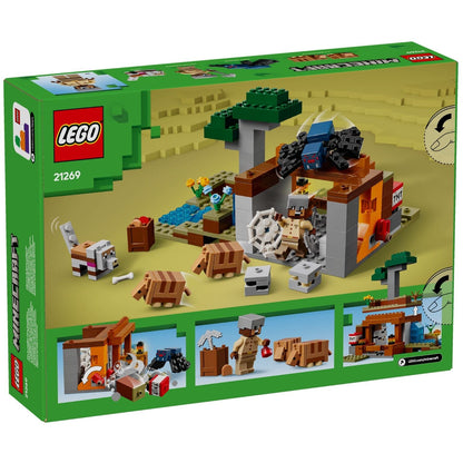 Parte de trás da caixa LEGO Minecraft A Expedição da Mina do Armadilho