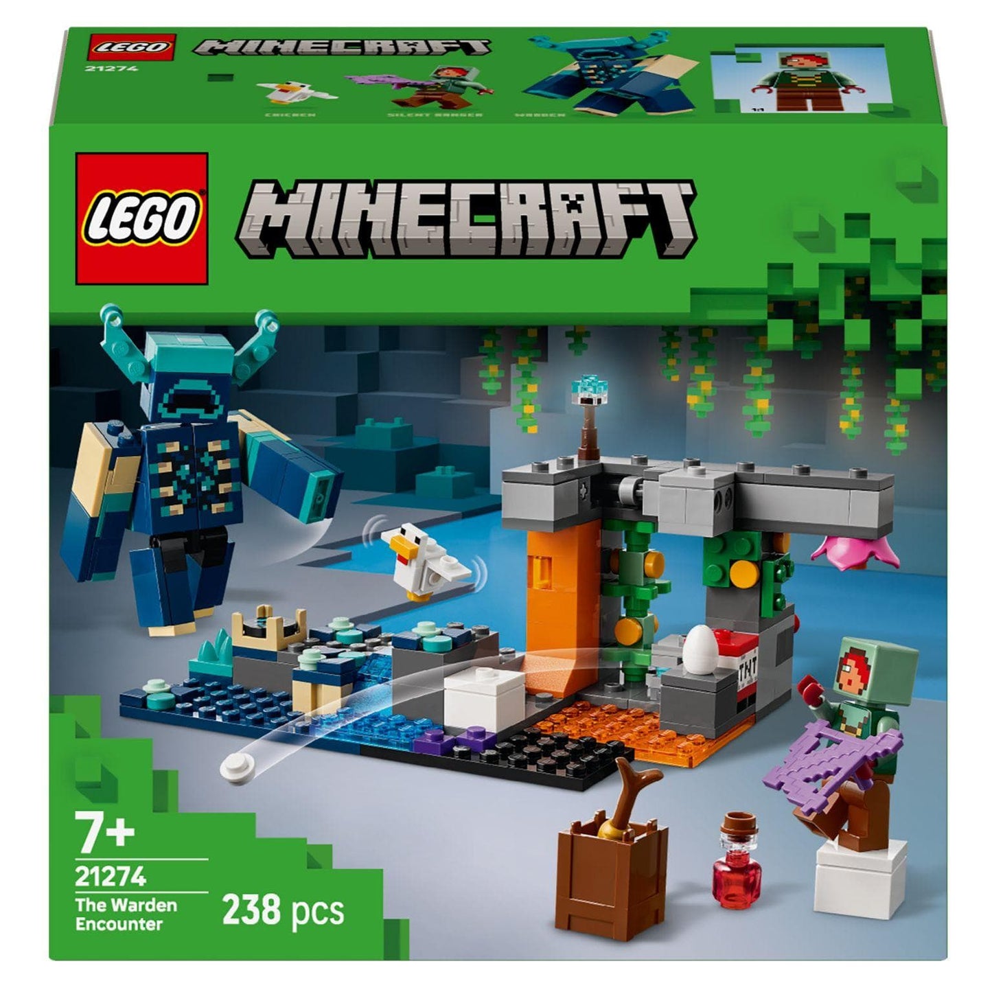 Apresentamos Lego Minecraft - O Encontro com o Guarda com o SKU 662127425 recomendado para + 7 anos