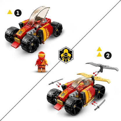 Carro de Corrida Ninja EVO do Kai nos níveis 1 e 2 de evolução