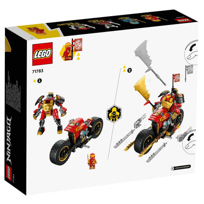 Parte de trás da caixa LEGO Ninjago Mech Motard EVO do Kai