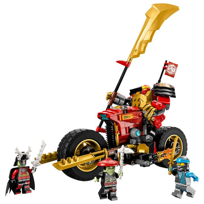 LEGO Ninjago Mech Motard EVO do Kai montado com espada dourada e minifiguras