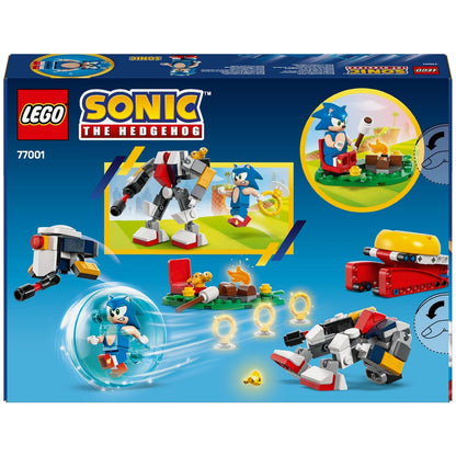 Parte de trás da caixa LEGO Sonic Confronto no Acampamento do Sonic