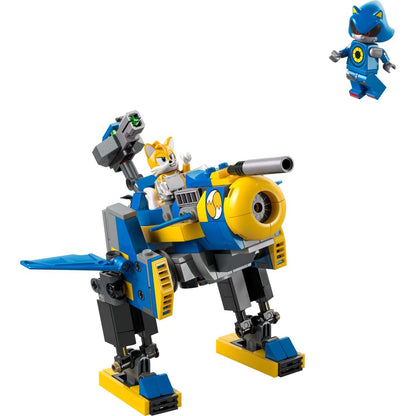 Lego Sonic Cyclone contra Metal Sonic: robô Cyclone com Tails e minifigura Metal Sonic