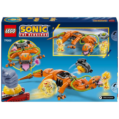 Parte de trás da caixa LEGO Sonic Super Shadow contra Biolizard