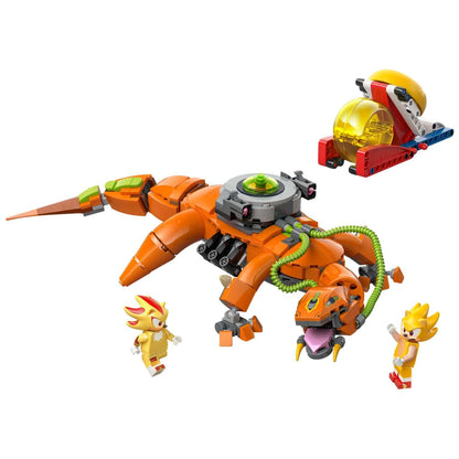 LEGO Sonic Biolizard laranja montado com Super Shadow