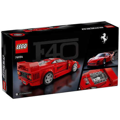Parte de trás da caixa LEGO Speed Champions Ferrari F40