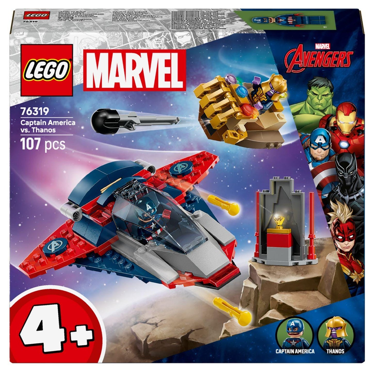Apresentamos Lego Super Heroes- Capitão América contra Thanos com o SKU 667631925 recomendado para + 4 anos