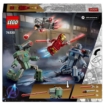 Lego Iron Man e Máquina de Guerra contra Drones Hammer: verso da caixa