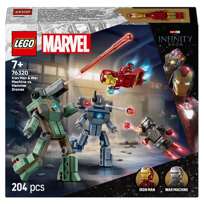 Lego Super Heroes Iron Man e Máquina de Guerra contra Drones Hammer: caixa 76320