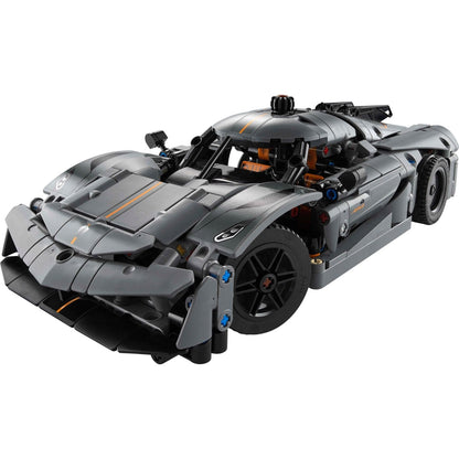 Modelo LEGO Technic Koenigsegg Jesko Absolut cinzento montado