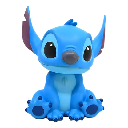 Mealheiro Disney Stitch azul sentado, vista de frente