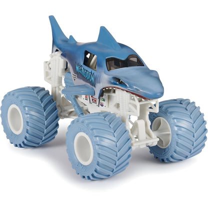 Monster Jam Megalodon visto de frente em diagonal