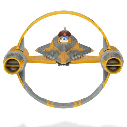 Nave Jedi Starfighter de Anakin Skywalker com anel de hiperpropulsão, vista de frente