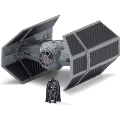 Nave TIE Advanced cinzenta com micro figura de Darth Vader
