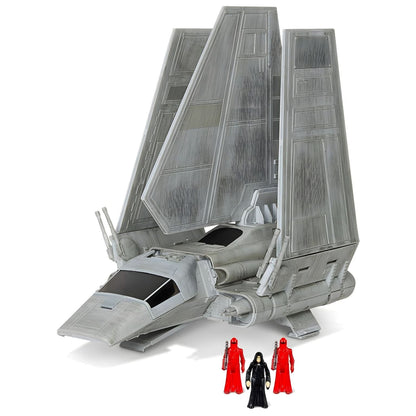Imperial Shuttle cinzento com micro figuras de Palpatine e guardas vermelhos