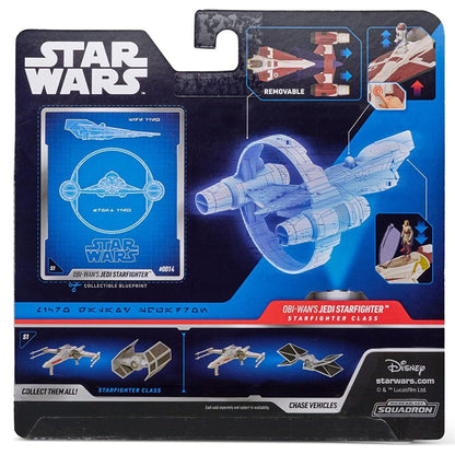 Parte de trás da embalagem da nave Jedi Starfighter de Obi-Wan Kenobi
