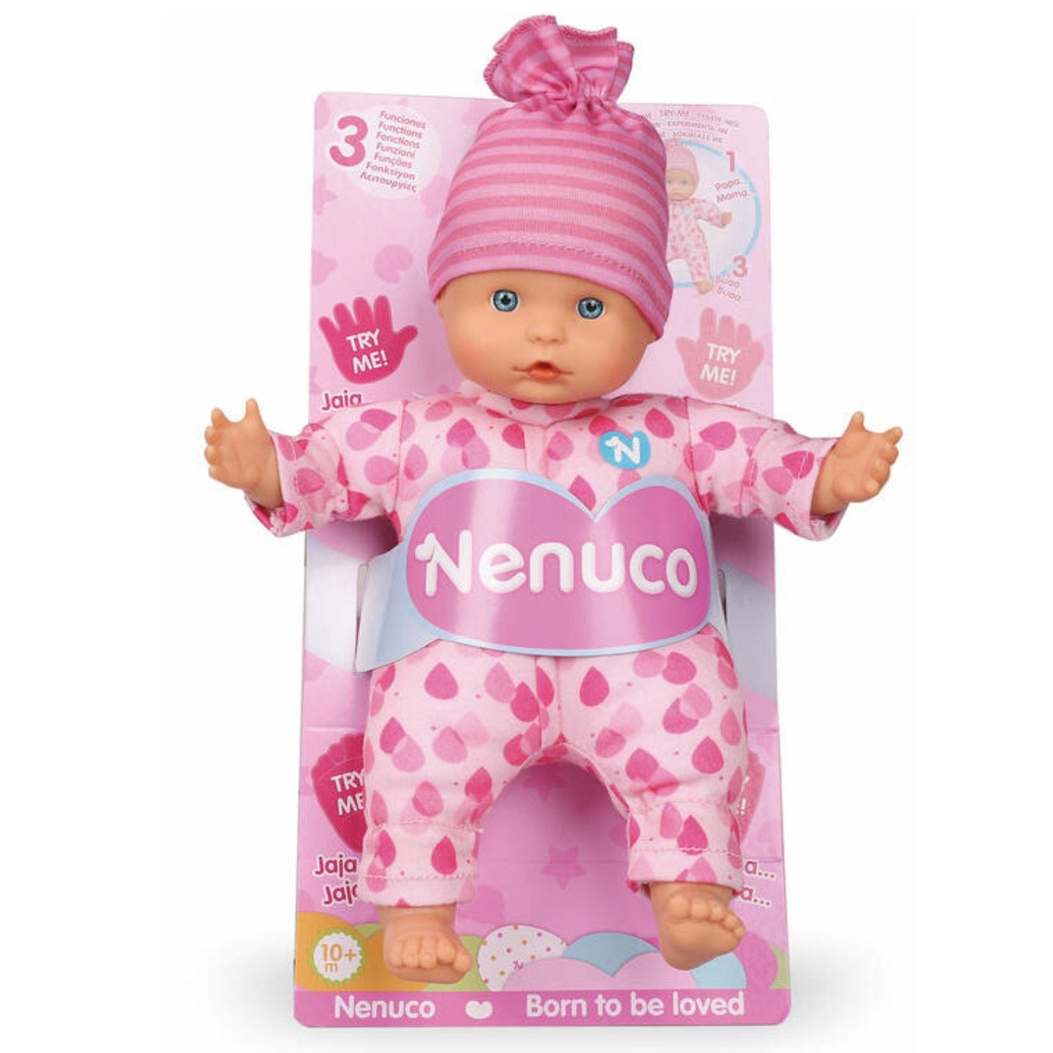 Apresentamos Nenuco rosa com 3 funções com o SKU 858500025 recomendado para + 12 meses