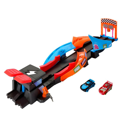 Pista Cars Lança e Choca com lançador e dois carros