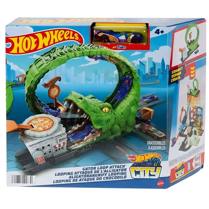 Caixa Hot Wheels City Looping de ataque do crocodilo