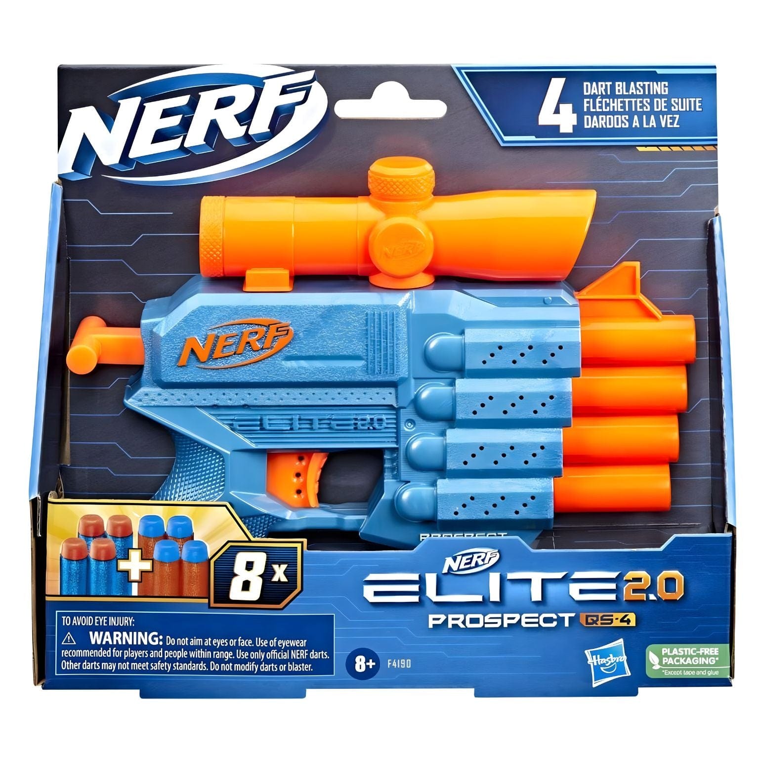 Apresentamos Nerf Elite 2.0 Prospect QS-4 com o SKU 55419025 recomendado para + 8 anos