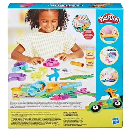 Parte de trás da caixa Play-Doh Moldes Animais Selvagens
