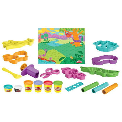 Peças do Play-Doh Moldes Animais Selvagens com seis potes