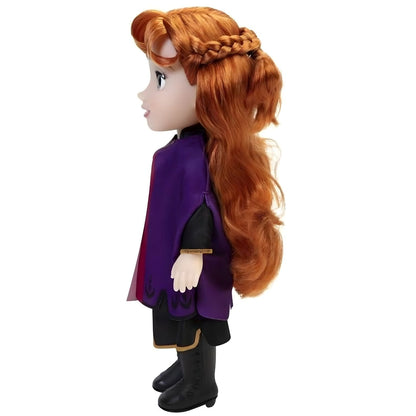 Princesa Disney Anna 35 cm vista de perfil com trança