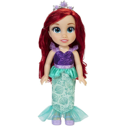Boneca Ariel de cabelo vermelho, tiara e saia de sereia verde-água