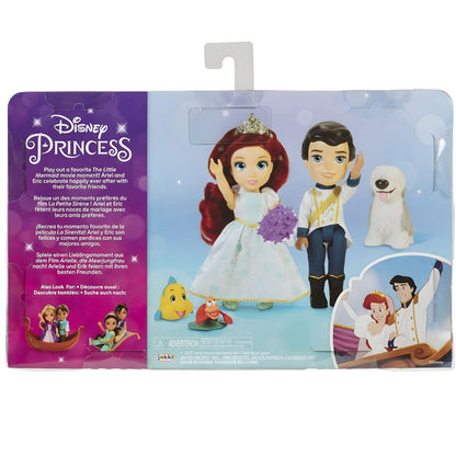 Parte de trás da embalagem Princesas Disney Ariel e Eric